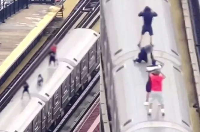 “Trend” Obsession... Teenagers Risk Their Lives Riding on Top of Subway Cars