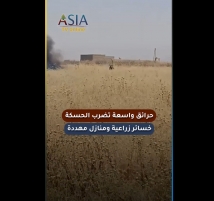 فيديو: حرائق واسعة تضرب الحسكة.. خسائر زراعية ومنازل مهددة