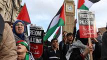 احتجاجات في بريطانيا على محاكمة قادة تحالف فلسطين
